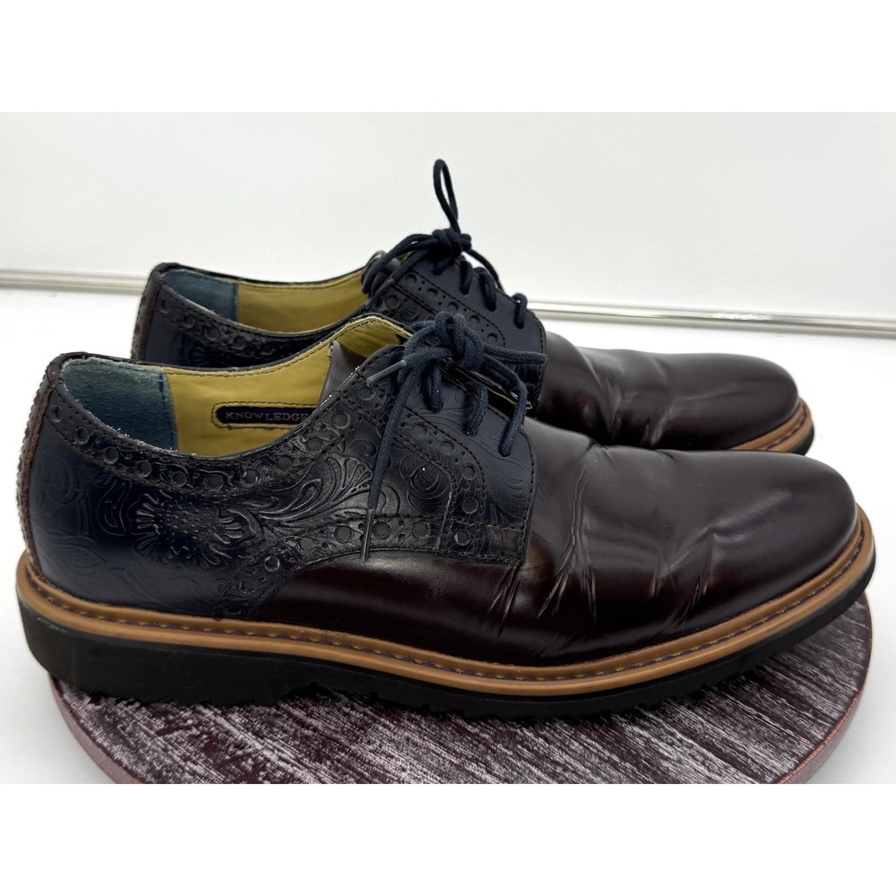 Robert Graham Shoes Mens 9 Bethune Oxford Embossed Leather Business Derby Shoes